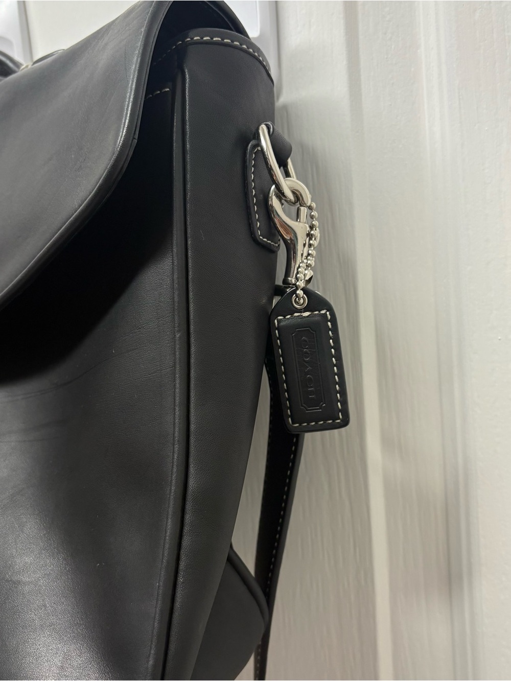 Vintage Black COACH #6457 Lexington Leather Turn Lock Briefcase Messenger Bag - Picture 5 of 16